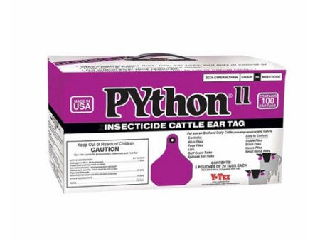 PYthon II Insecticide Cattle Ear Tags 100 s 1 Count by Y-Tex Discount