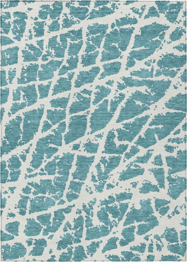 Piper Looms Chantille Organic ACN501 Teal Area Rug For Discount