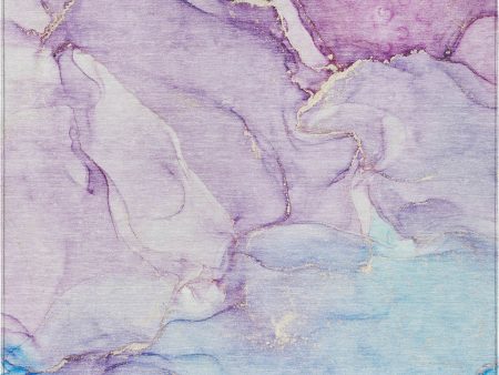 Piper Looms Chantille Watercolors ACN516 Purple Area Rug For Discount