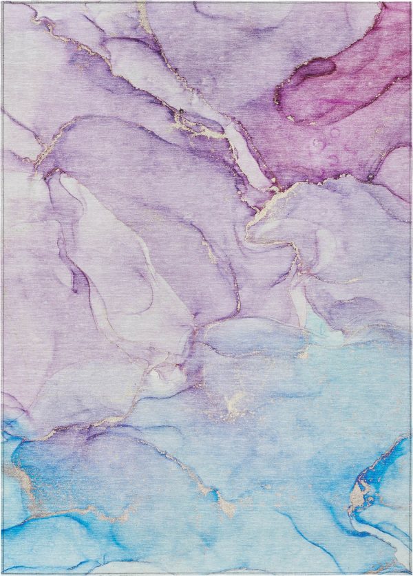 Piper Looms Chantille Watercolors ACN516 Purple Area Rug For Discount