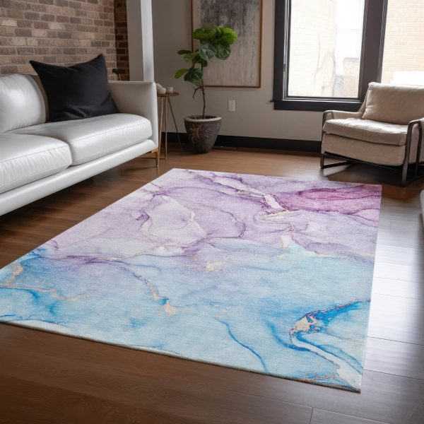 Piper Looms Chantille Watercolors ACN516 Purple Area Rug For Discount