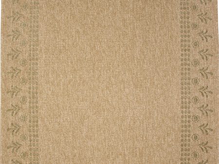 Trans Ocean Sahara 7188 06 Block Print Border Green Area Rug For Cheap