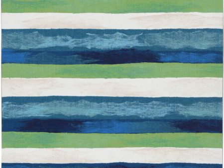 Trans Ocean Visions II 4313 03 Painted Stripes Cool Area Rug Online Sale