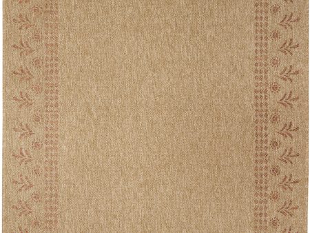 Trans Ocean Sahara 7188 14 Block Print Border Terracotta Area Rug Online Hot Sale